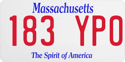 MA license plate 183YP0