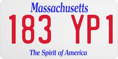MA license plate 183YP1