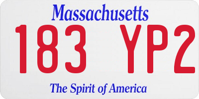 MA license plate 183YP2