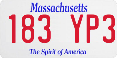 MA license plate 183YP3