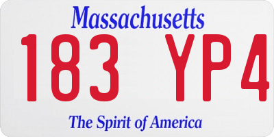 MA license plate 183YP4