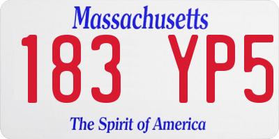 MA license plate 183YP5