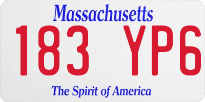 MA license plate 183YP6