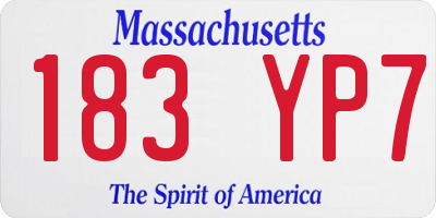 MA license plate 183YP7