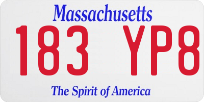 MA license plate 183YP8