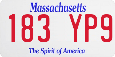 MA license plate 183YP9