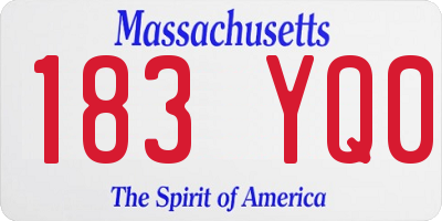 MA license plate 183YQ0