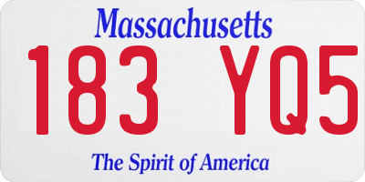 MA license plate 183YQ5