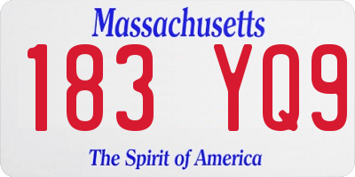 MA license plate 183YQ9