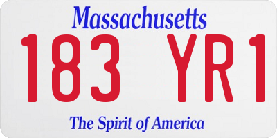 MA license plate 183YR1