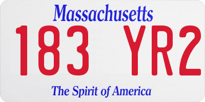 MA license plate 183YR2