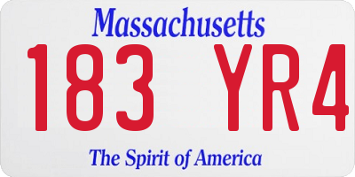 MA license plate 183YR4