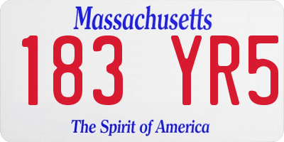 MA license plate 183YR5