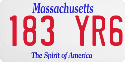 MA license plate 183YR6