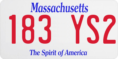 MA license plate 183YS2
