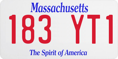 MA license plate 183YT1
