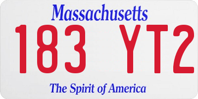 MA license plate 183YT2