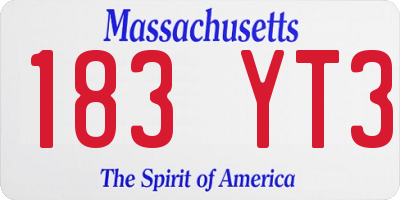 MA license plate 183YT3