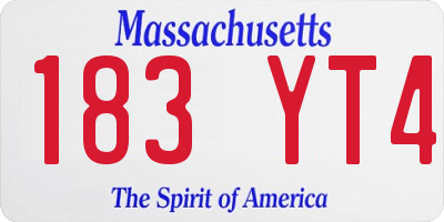 MA license plate 183YT4