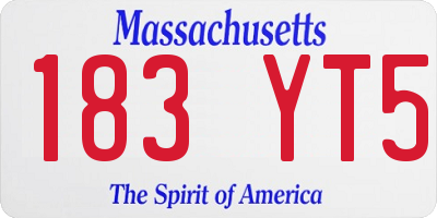 MA license plate 183YT5