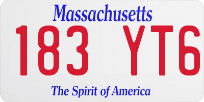 MA license plate 183YT6