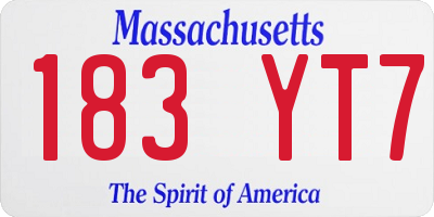 MA license plate 183YT7