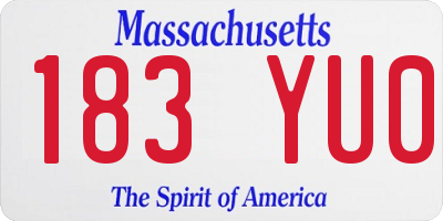 MA license plate 183YU0