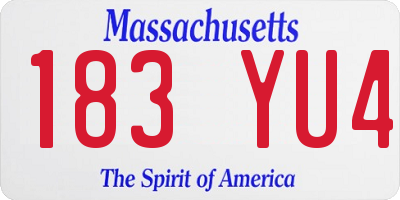 MA license plate 183YU4