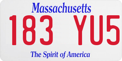 MA license plate 183YU5