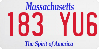 MA license plate 183YU6