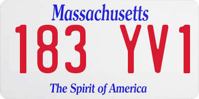MA license plate 183YV1
