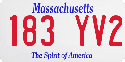 MA license plate 183YV2