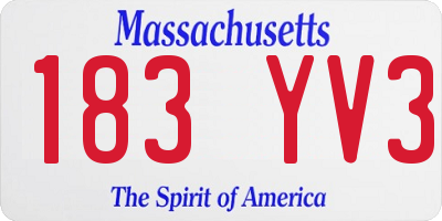MA license plate 183YV3
