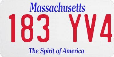 MA license plate 183YV4