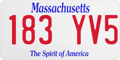 MA license plate 183YV5