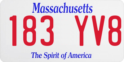 MA license plate 183YV8