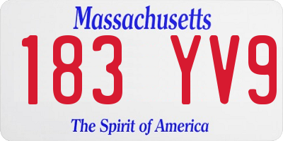 MA license plate 183YV9
