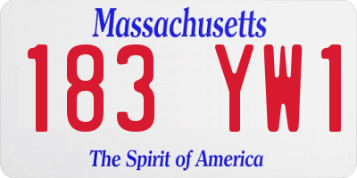 MA license plate 183YW1