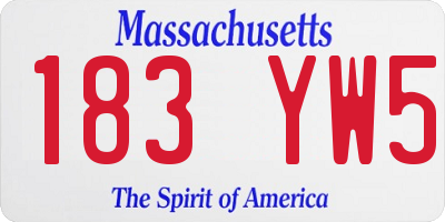 MA license plate 183YW5