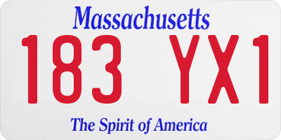 MA license plate 183YX1