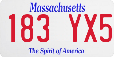 MA license plate 183YX5