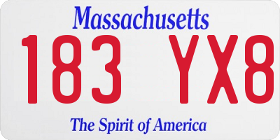 MA license plate 183YX8