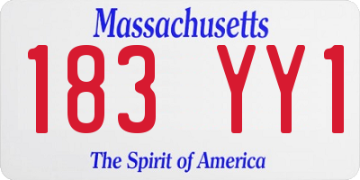 MA license plate 183YY1