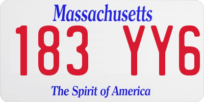 MA license plate 183YY6