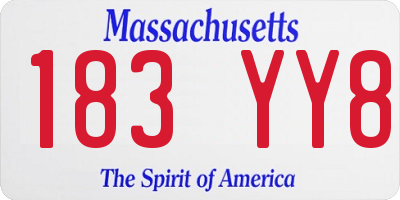 MA license plate 183YY8