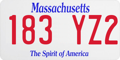 MA license plate 183YZ2
