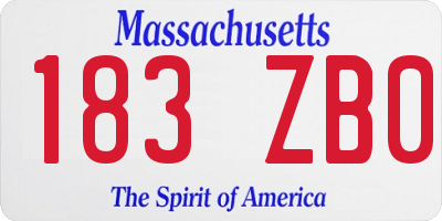 MA license plate 183ZB0