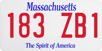 MA license plate 183ZB1