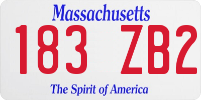 MA license plate 183ZB2