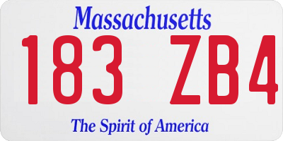 MA license plate 183ZB4